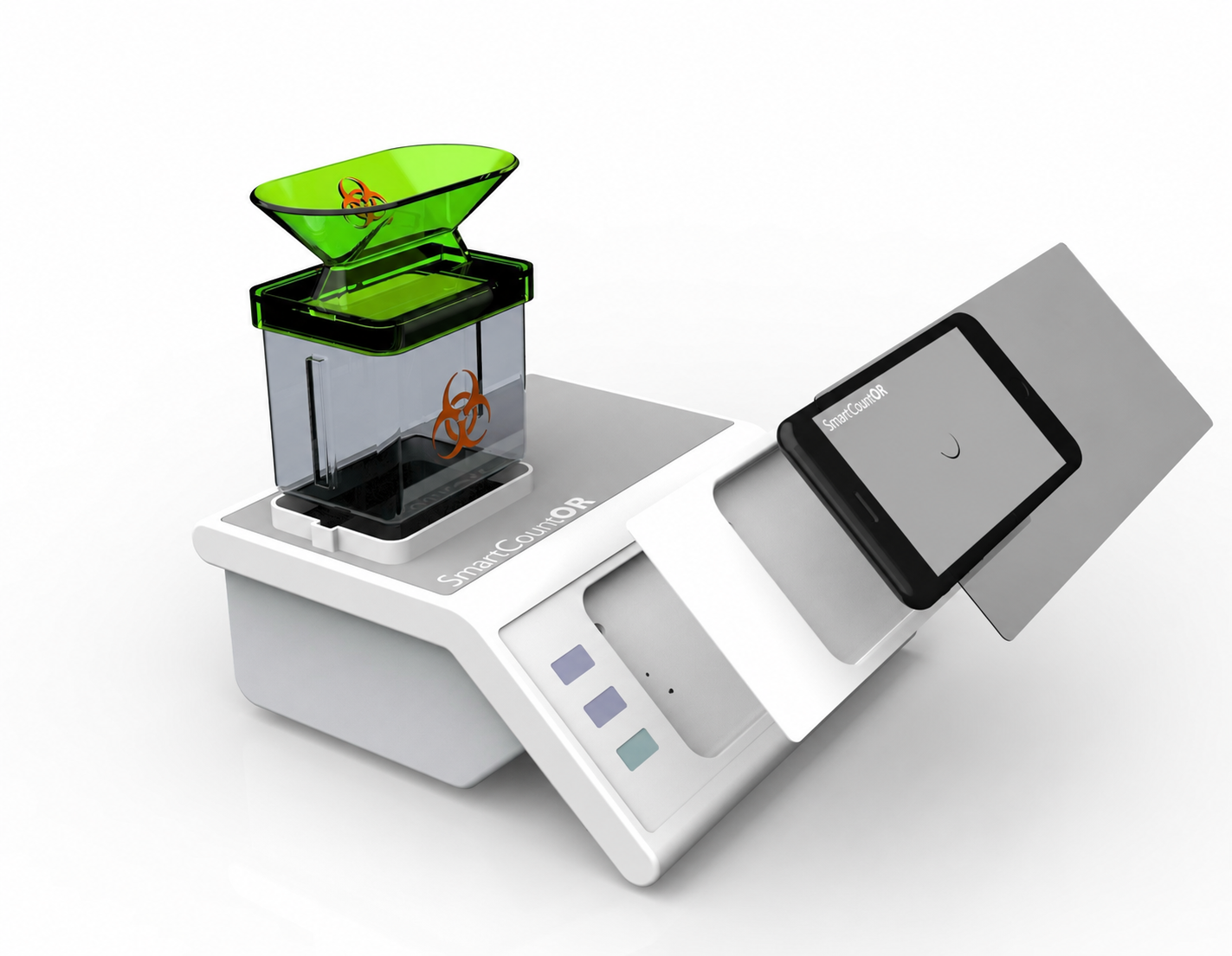 SmartCountOR prototype hardware, counting unit and display